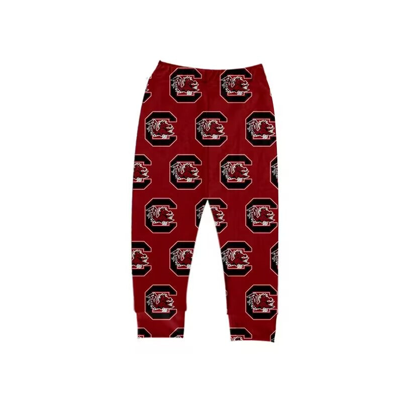 custom moq 3 eta 6-8weeks baby boys clothes team brick red long sleeve pants