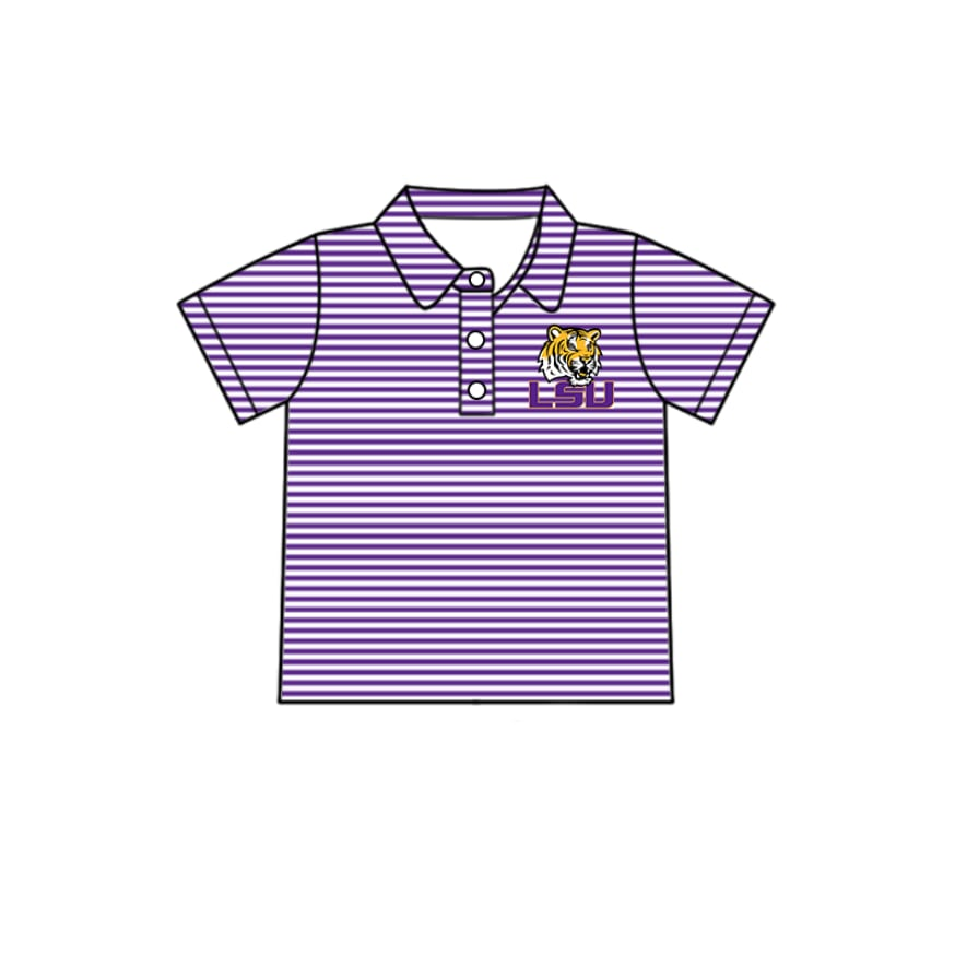 Custom moq 5 each style eta 6-7weeks baby girl clothes team purple short sleeve top-25.8.2