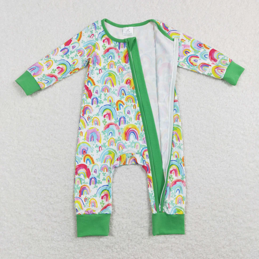 RTS NO MOQ Sibling Baby girl clothes rainbow long sleeved rompers and dress