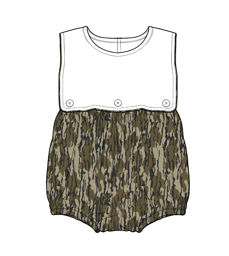custom moq 5 mix size KNJR01 Baby Kids Sleeveless Camo Print Bubble Romper