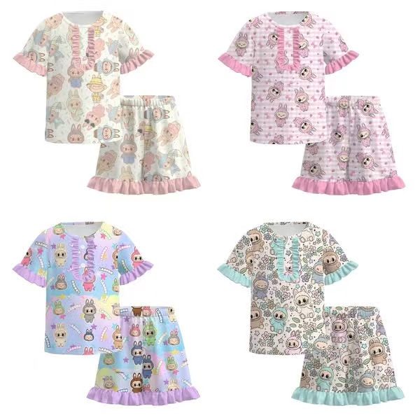 Custom moq 5 each style eta 6-7weeks baby girl clothes short sleeve shorts suits