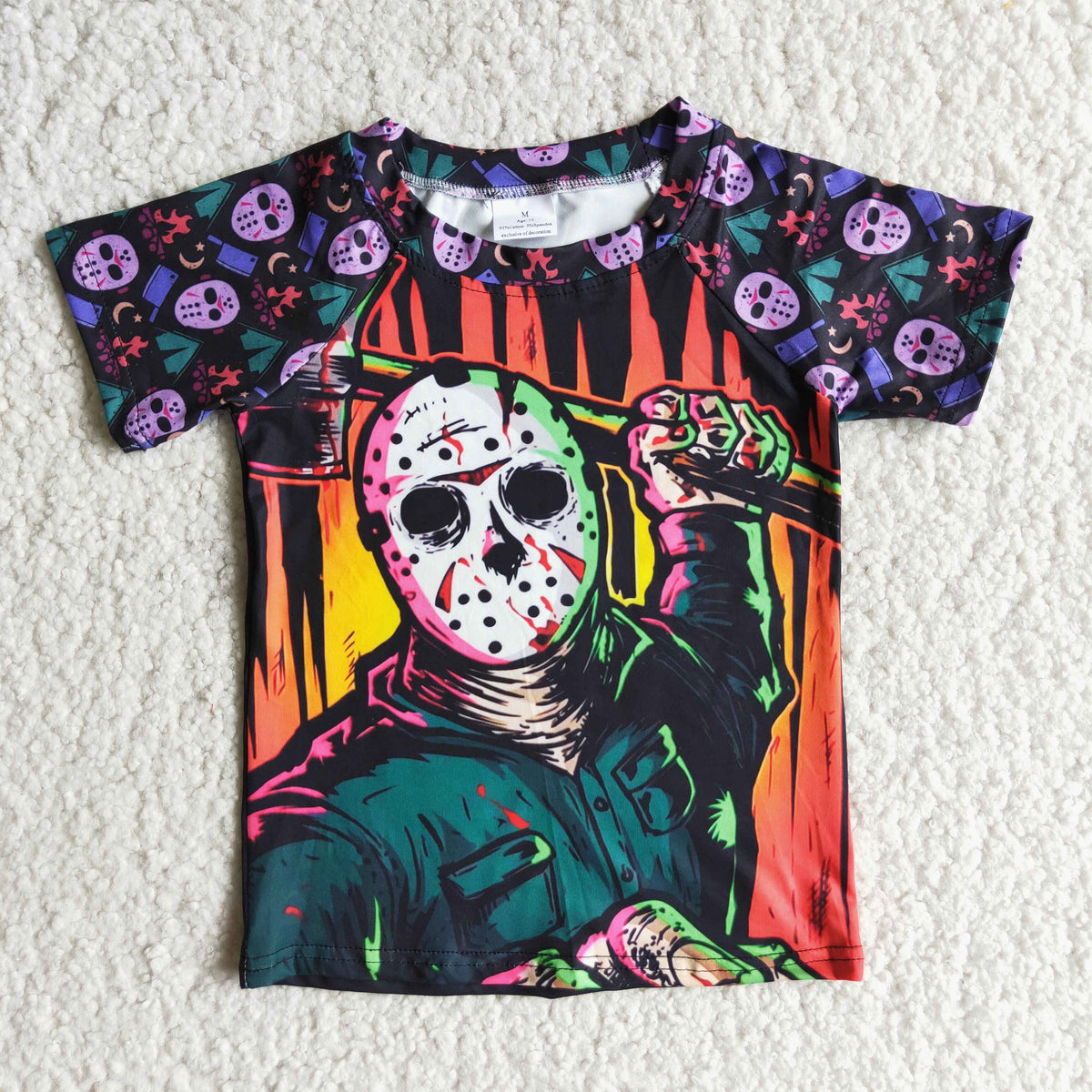 A0-10 Kids Short Sleeve Halloween shirts Fall Holiday Short Sleeve Tee Tops