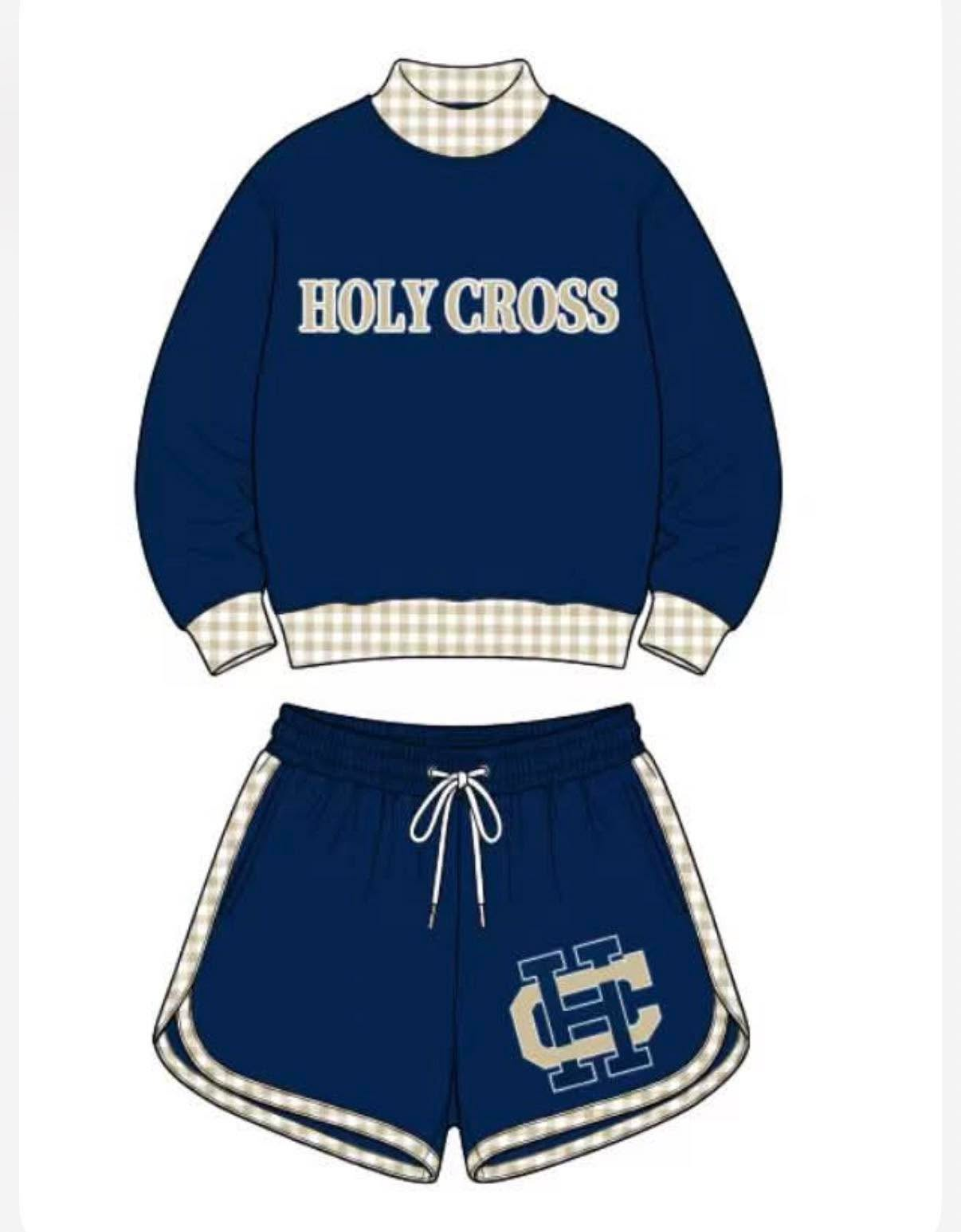 custom moq 5 mix size AITOLY01 Baby Plaid Print Long Sleeve Crew Neck Top Elastic Waist Casual Shorts Set