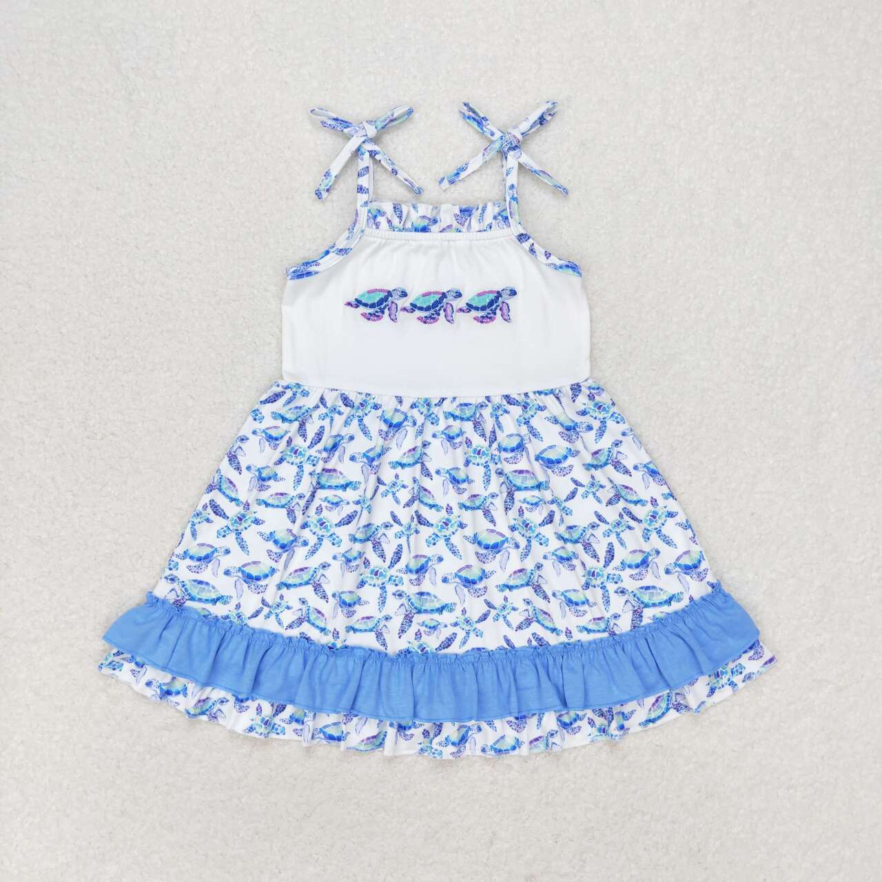RTS NO MOQ(In Stock) baby girl clothes sea turtle toddler girl summer dress