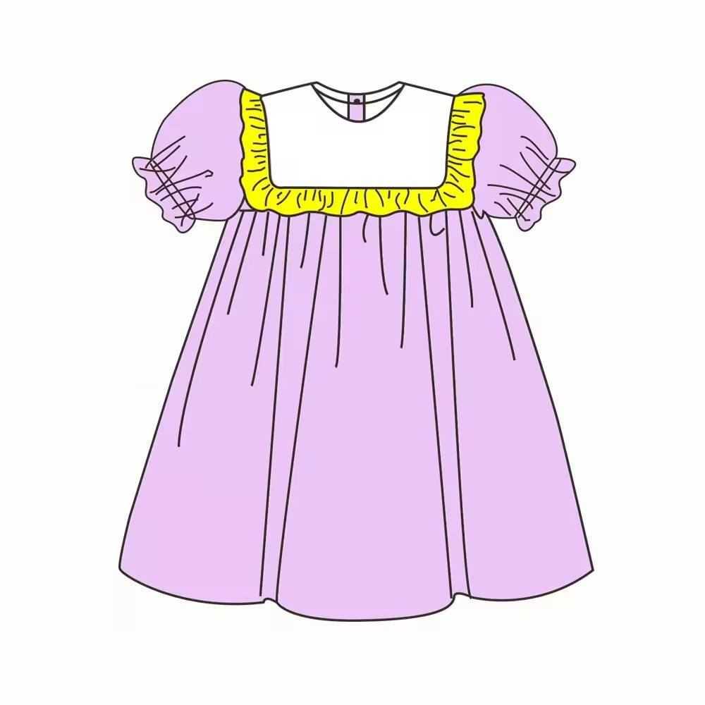 purple summer dress cotton fabric moq 3 custom