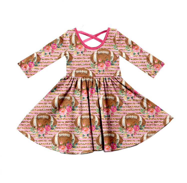 Rugby Flower Pink Long Sleeve Dress