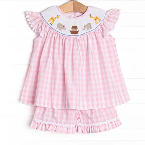 Pink Plaid Girls Suit