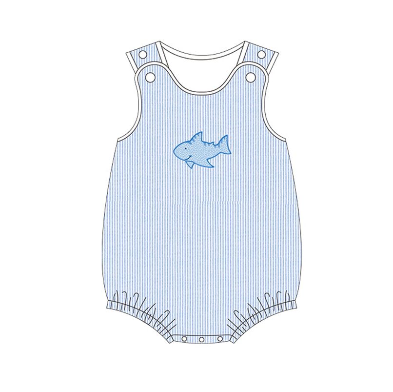 Shark summer boy's romper