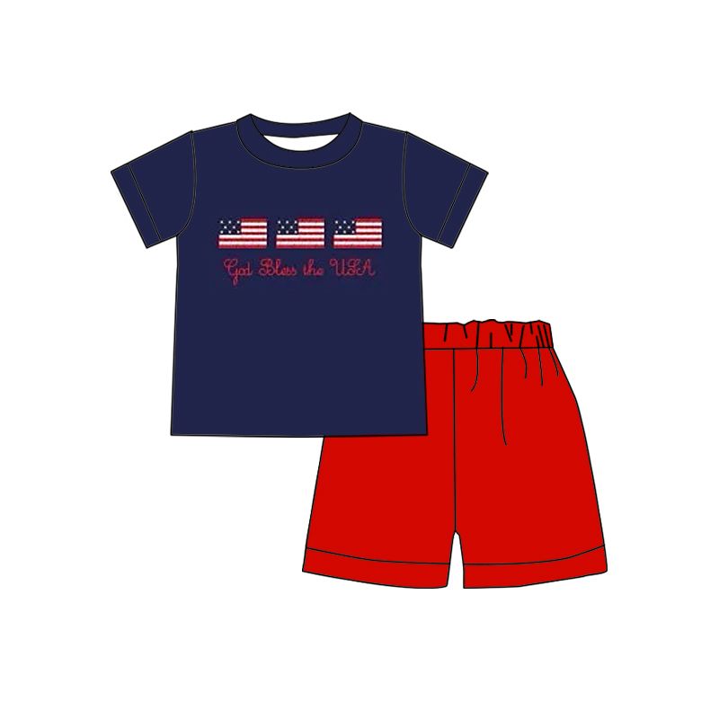 Flag embroidery boy's suit