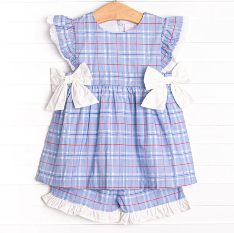 Girls striped plaid suit