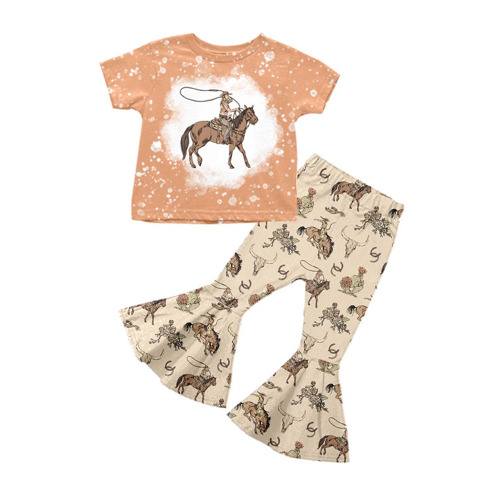 girls short sleeve pants suit