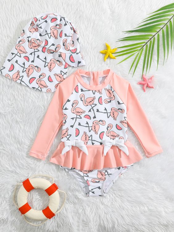crane long sleeve swimsuit