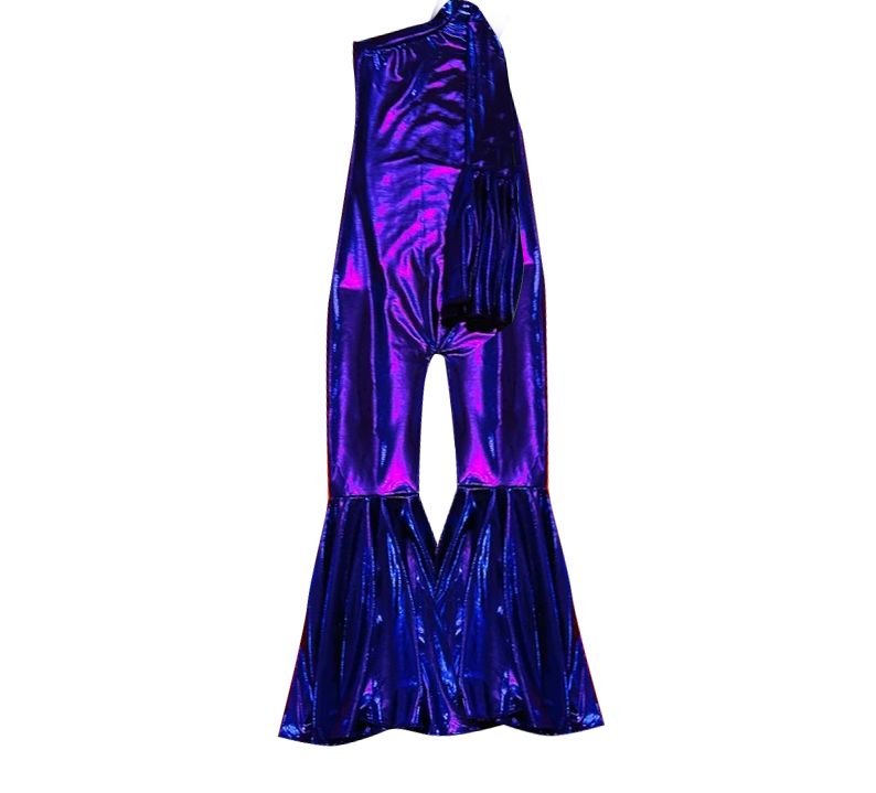 Purple One Shoulder Long Sleeve Bodysuit