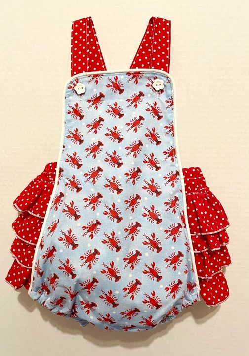SR0745 Crayfish polka dot red lace vest jumpsuit