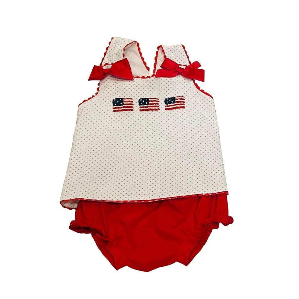 Flag red suspender set