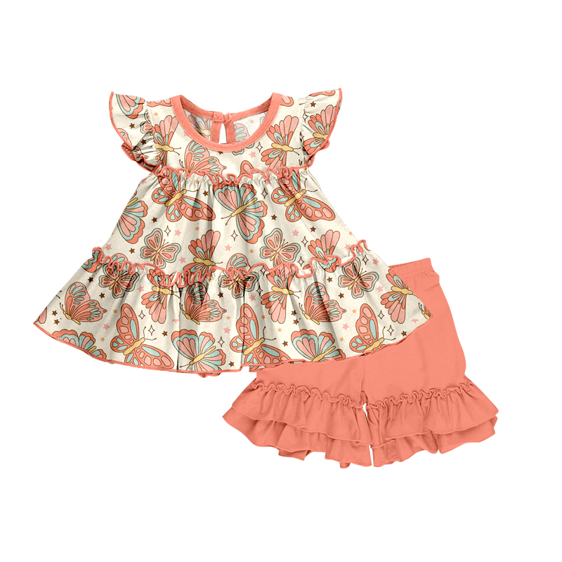 Butterfly Orange Girls Suit