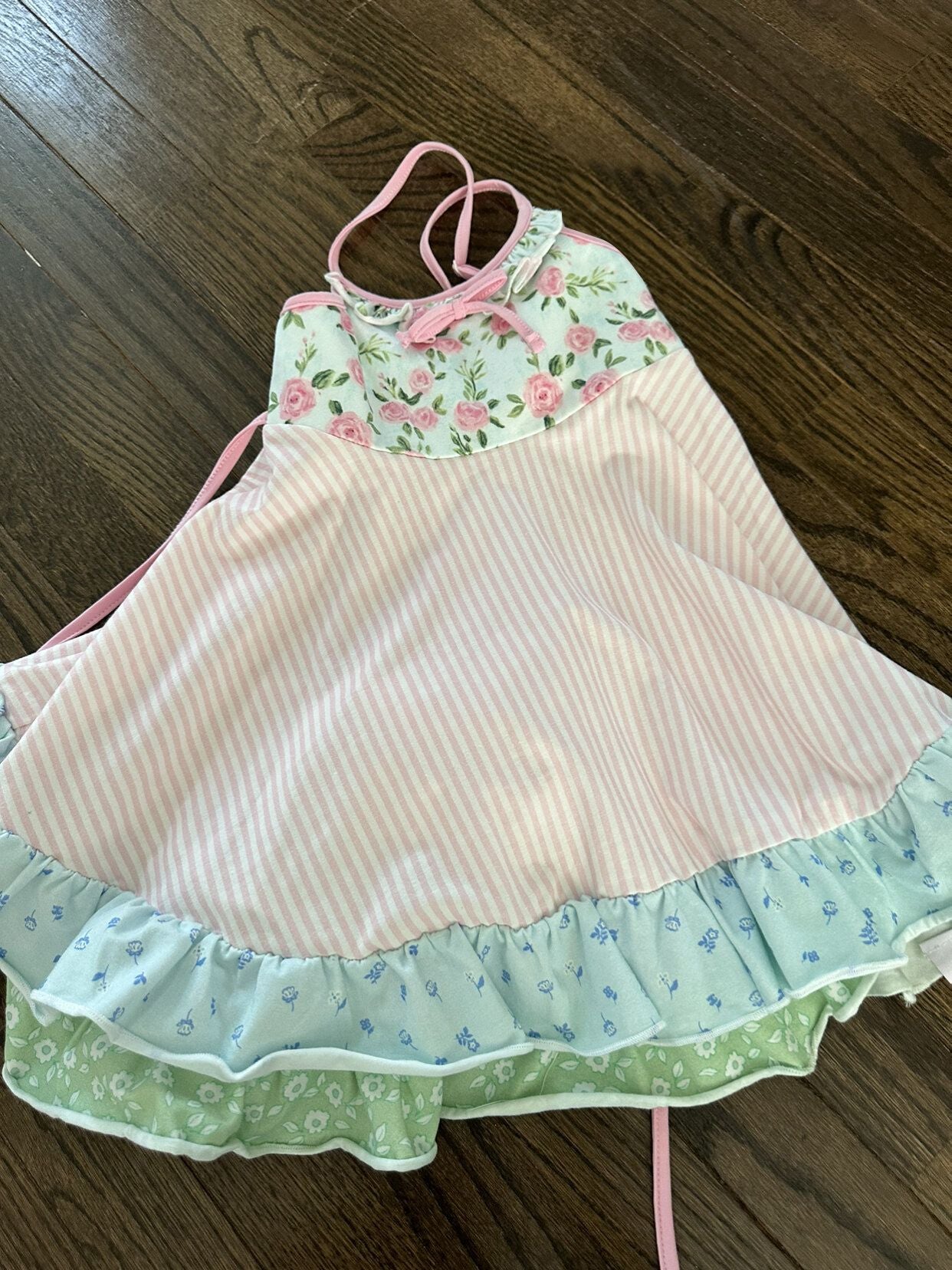 floral striped skirt dress