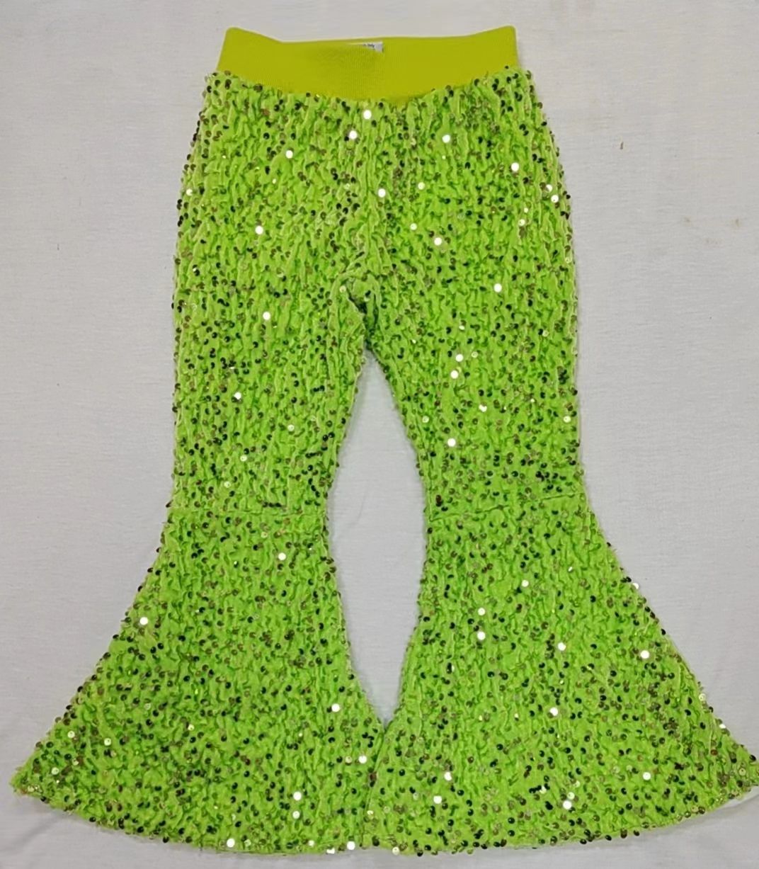 Neon Green Sequined Trousers