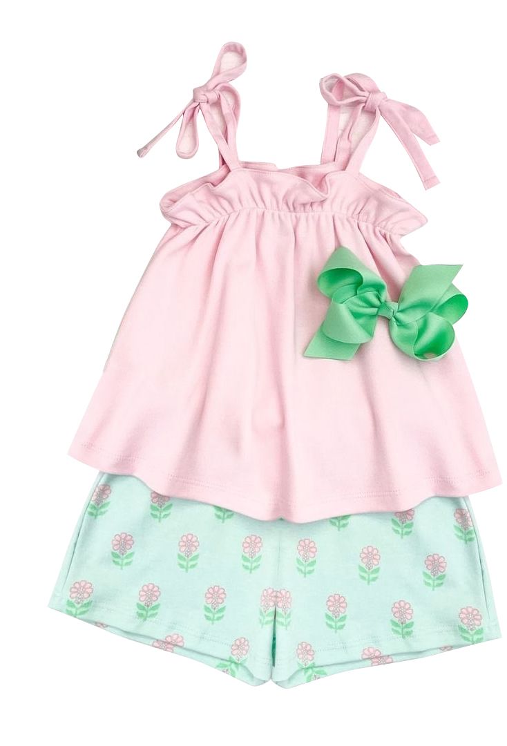 Suspender pink girl suit