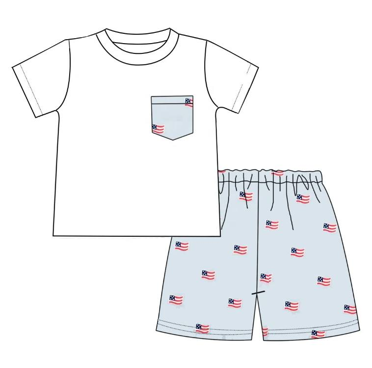 White flag boy's suit