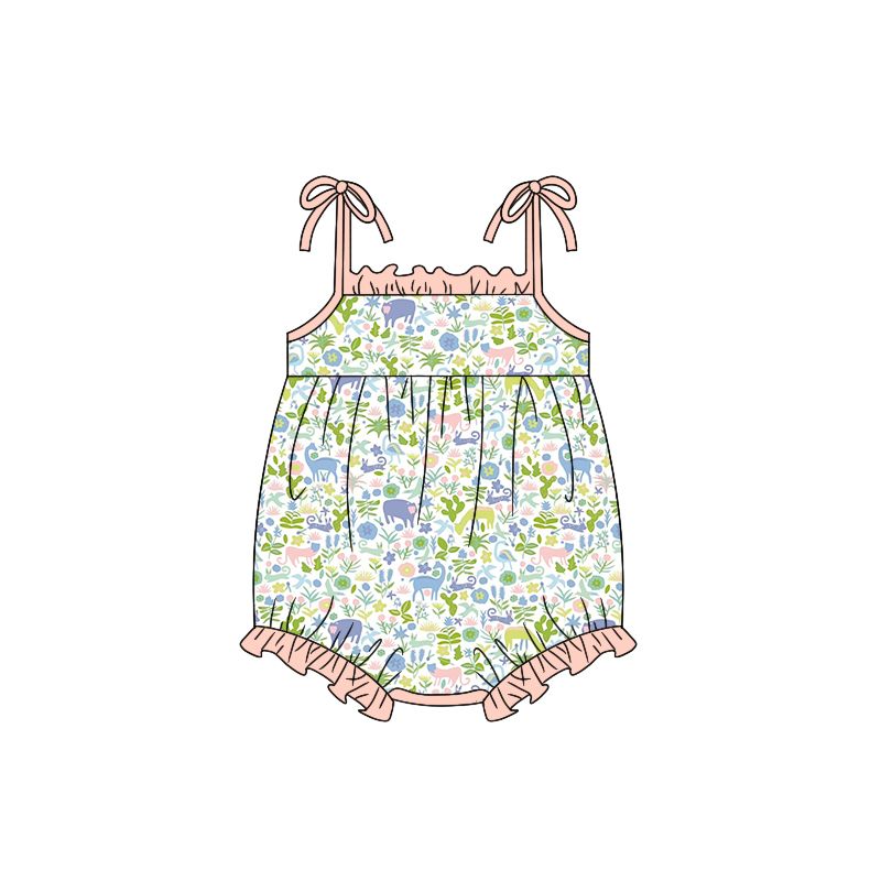 Summer girl flower romper