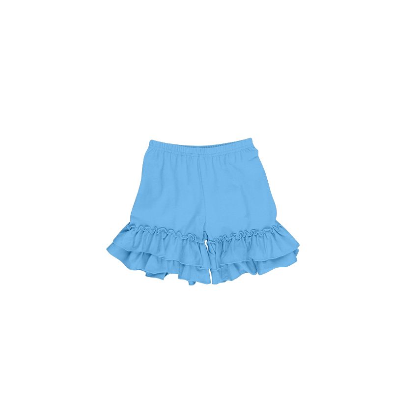 pleated blue shorts