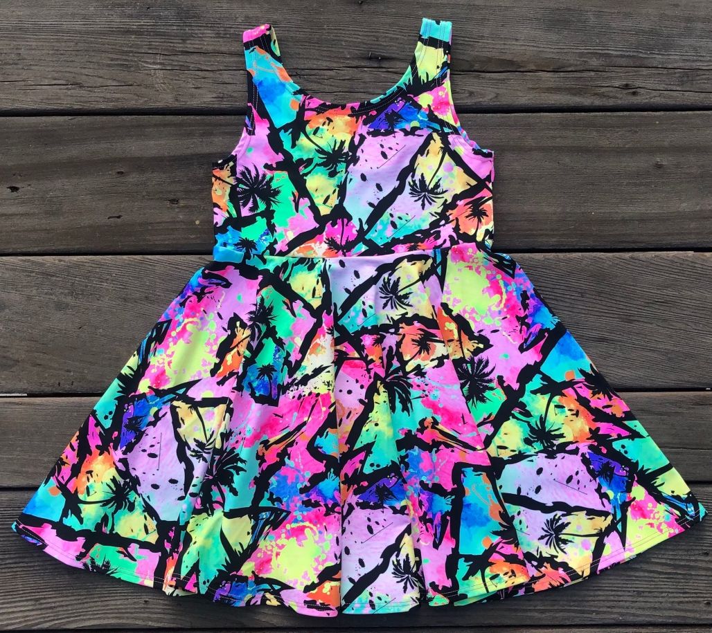 Butterfly suspender colorful skirt