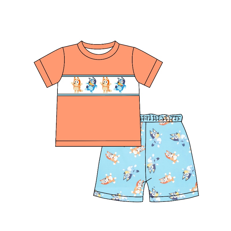 Orange positioning boy's suit
