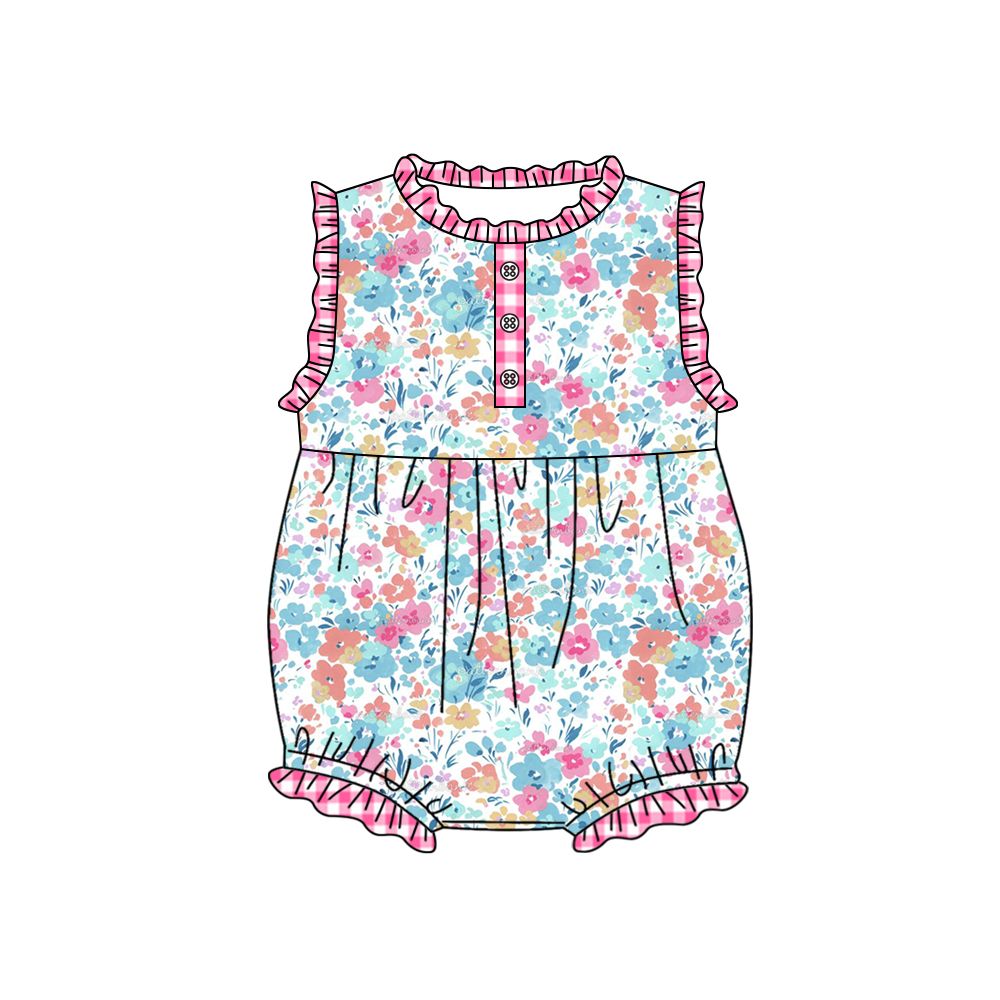 Summer flower girl's romper