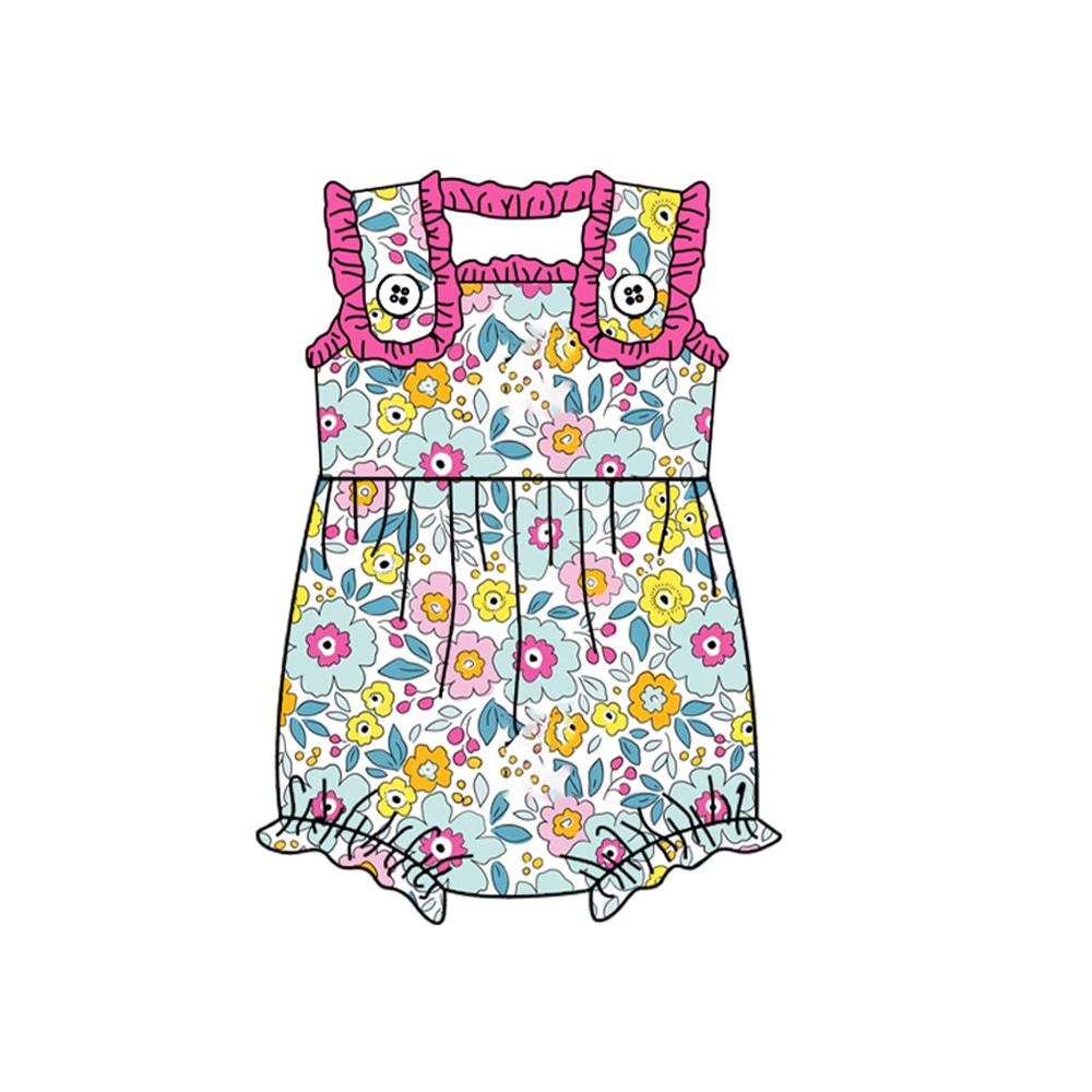 Summer flower girl's romper