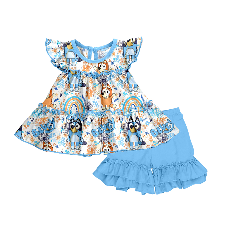 blue girl suit