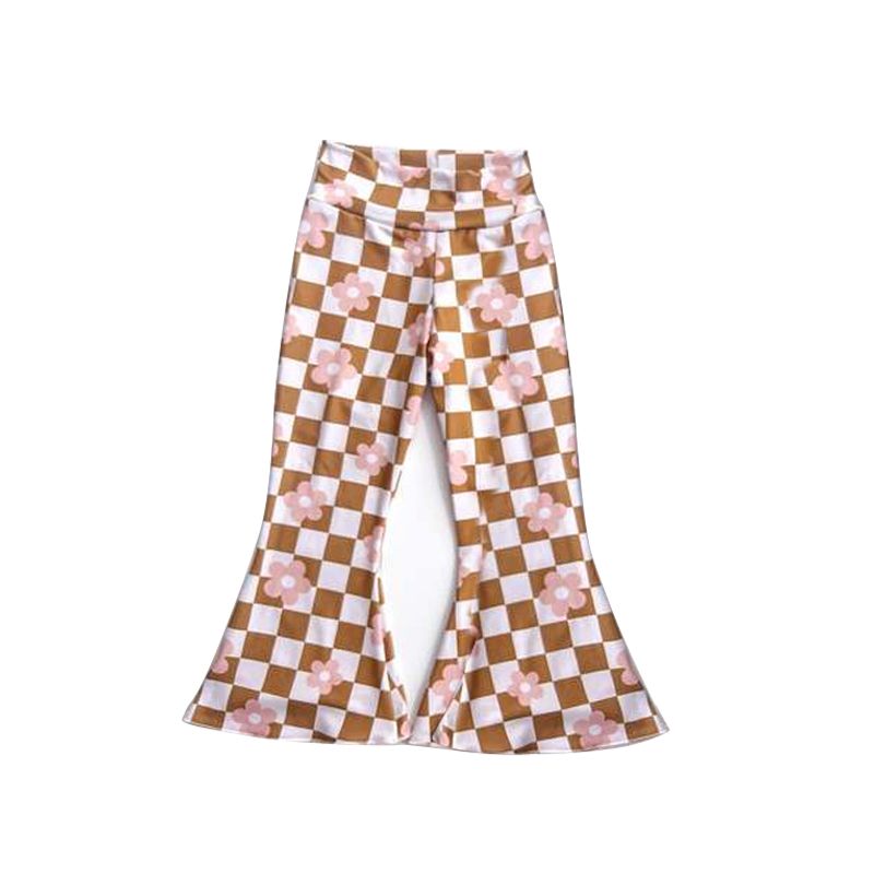 plaid floral trousers