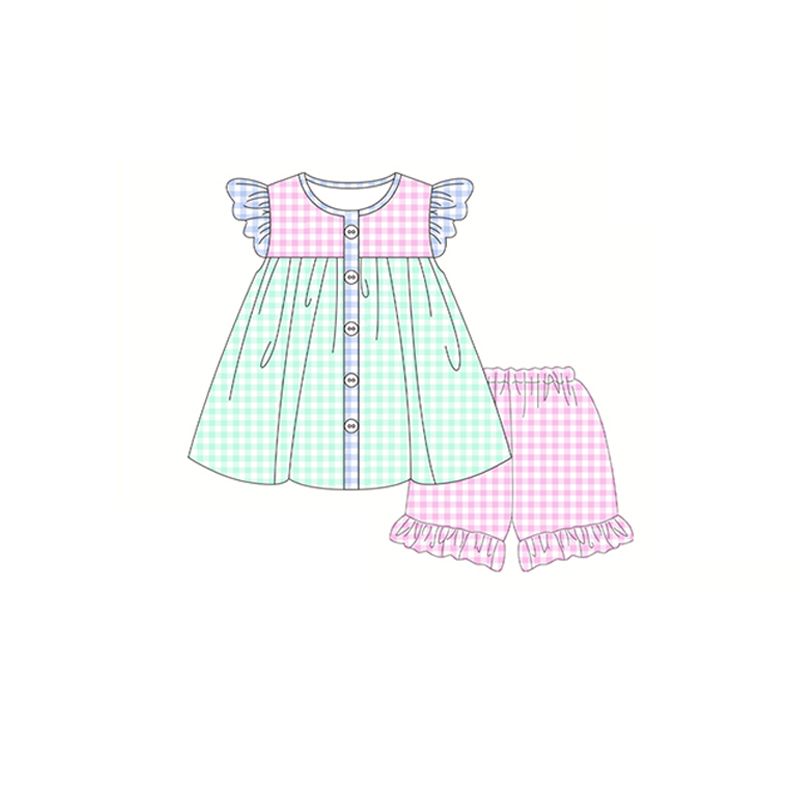 plaid girl suit