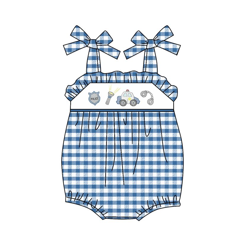 Plaid girl's romper