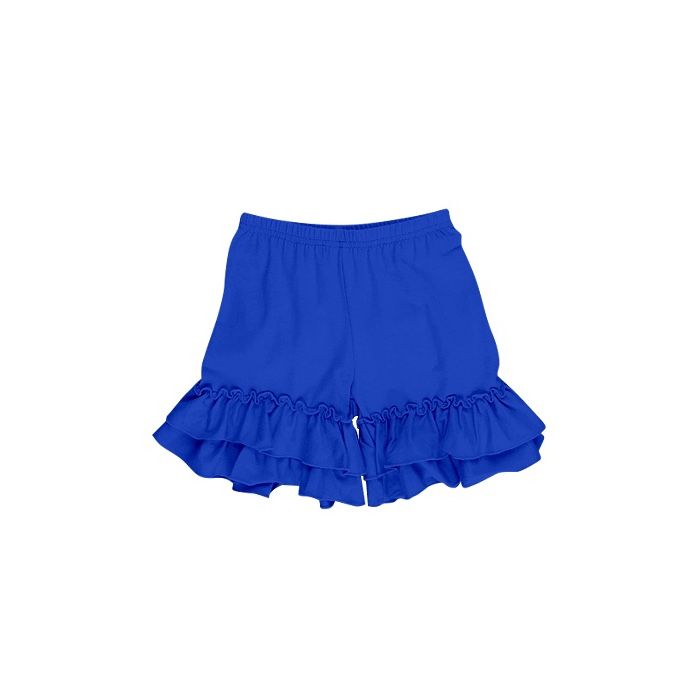 blue pleated shorts