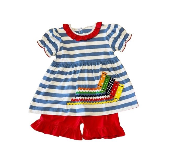 striped girl suit