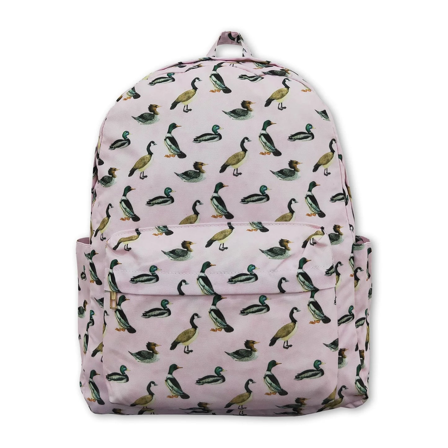 RTS NO MOQ Sibling milk silk Baby Kids Ducks Print Adjustable Strap Lightweight Backpack Bags