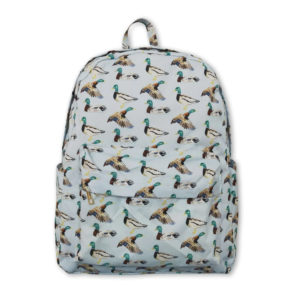 RTS NO MOQ Sibling milk silk Baby Kids Ducks Hunting Print Backpacks Bags Boxes