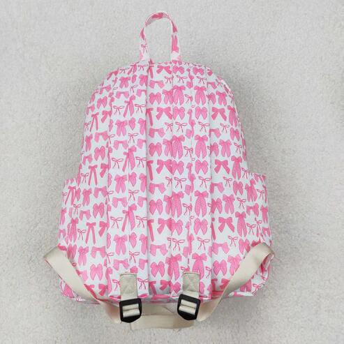 RTS NO MOQ Sibling Baby Girls Pink Bows Plaid Lunch Bag Kids Backpack