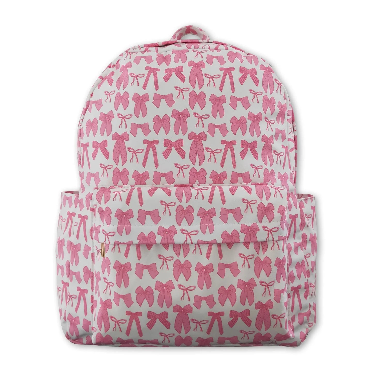 RTS NO MOQ Sibling milk silk Baby Kids Zipper Pink Bows School Backpack Pink Bows Lunch Dinner Picnic Box Bags
