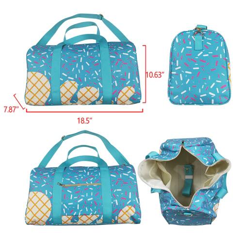 RTS NO MOQ BA0304 Little Kids Fashion Blue Ice Cream Drip Zipper Gym Bags