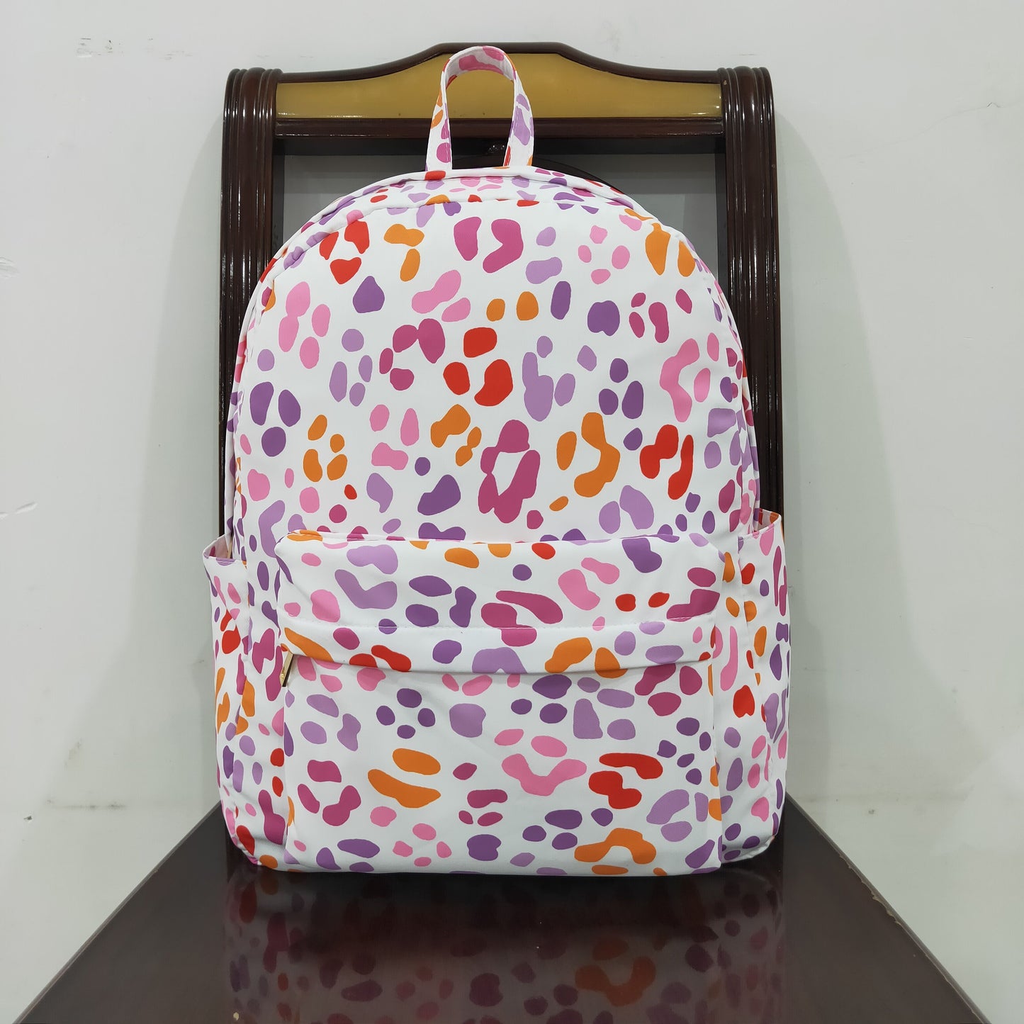 RTS NO MOQ(In Stock) BA0307 Pink and purple leopard lace backpack