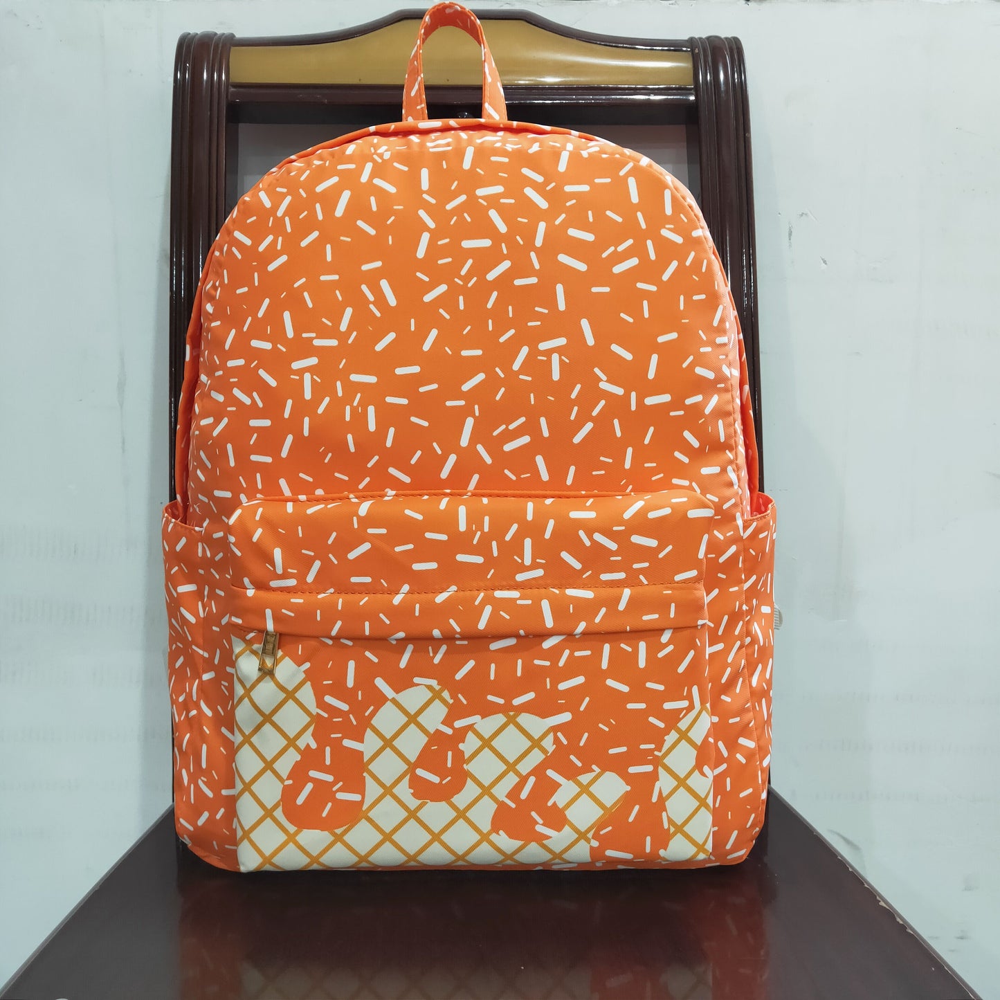 RTS NO MOQ(In Stock) BA0339 Waffle Ice Cream Orange Backpack