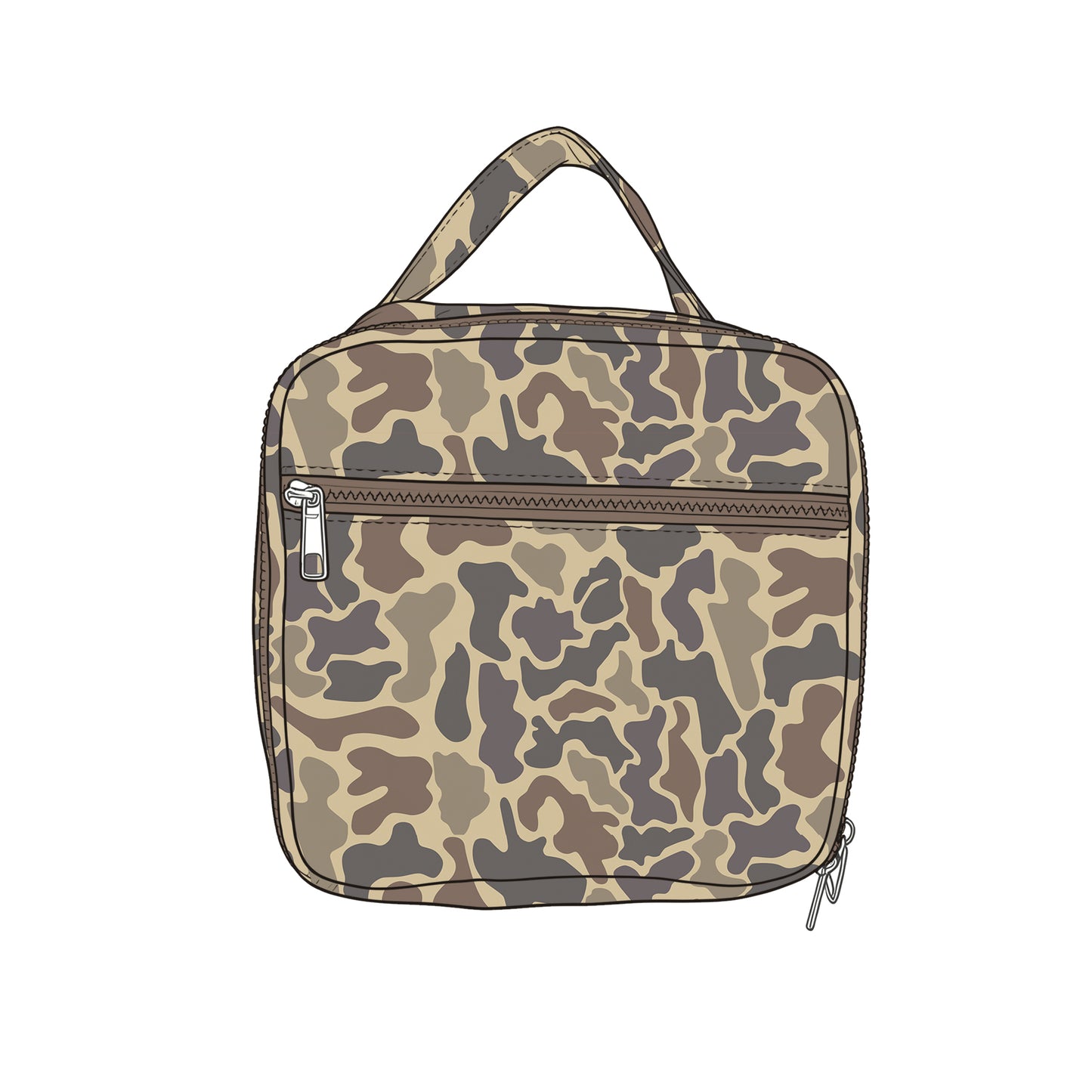 (Preorder new) No moq BA0396 Baby Camo Print Zipper Thermal Lunch Bags