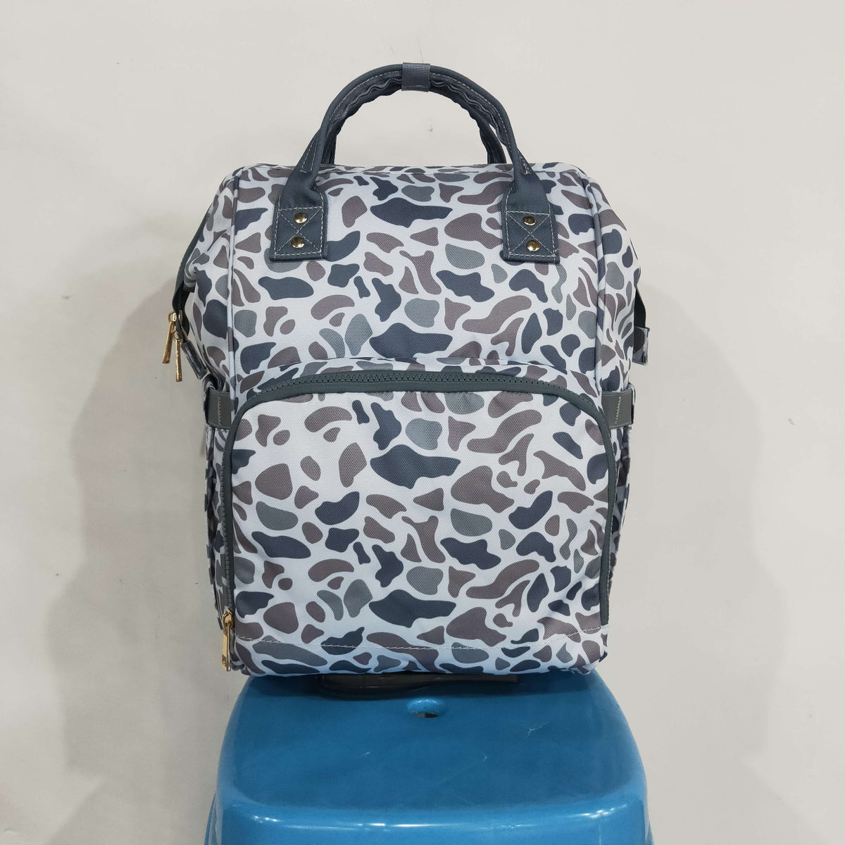NEW RTS NO MOQ Bag BA0406 Grey Camo Zipper Mommy Diaper Backpacks Bags
