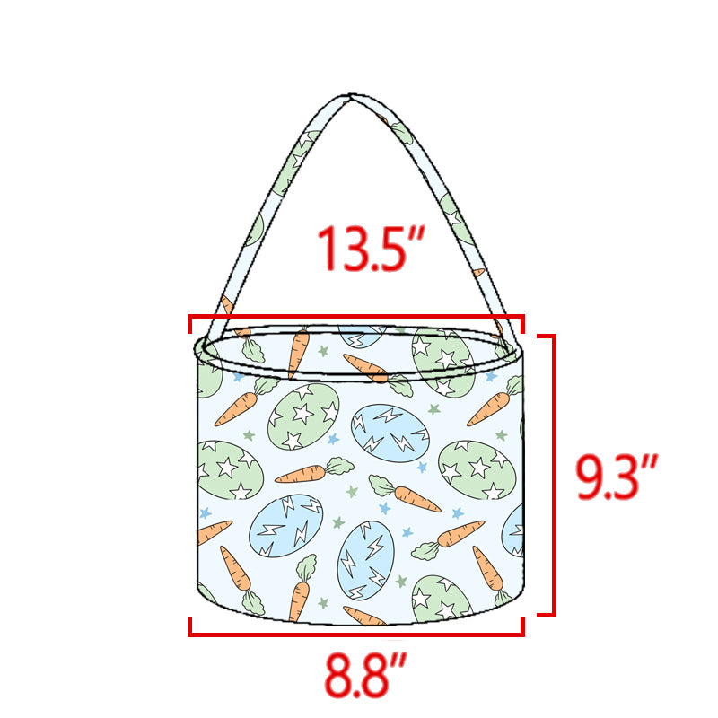 (Preorder new) No moq BA0438 Baby Kids Easter Egg And Carrot Print Bucket
