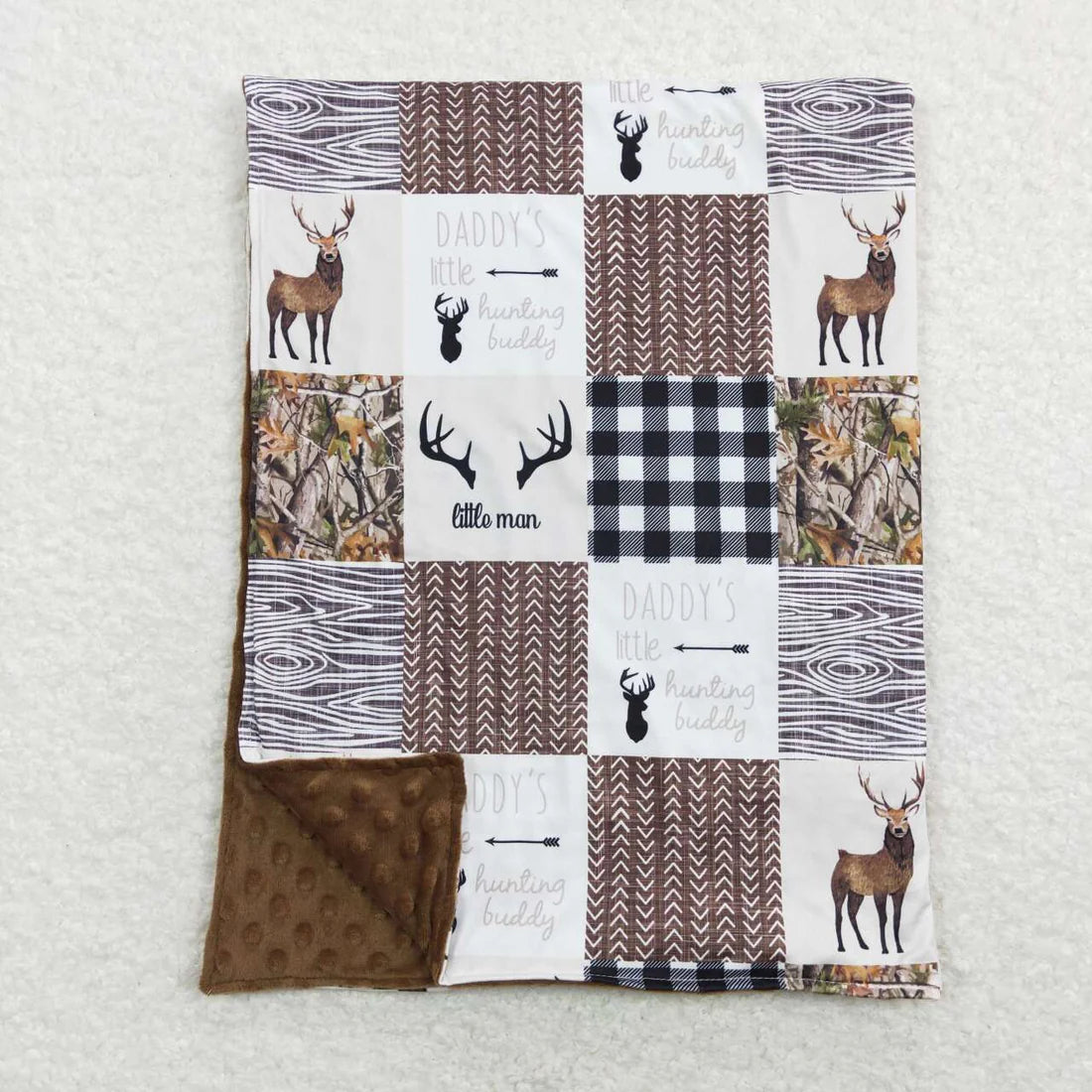 Best Sell RTS baby Boys Hunting Little Buddy Minky Blankets Soft Comfortable Blankets for Infants And Toddlers