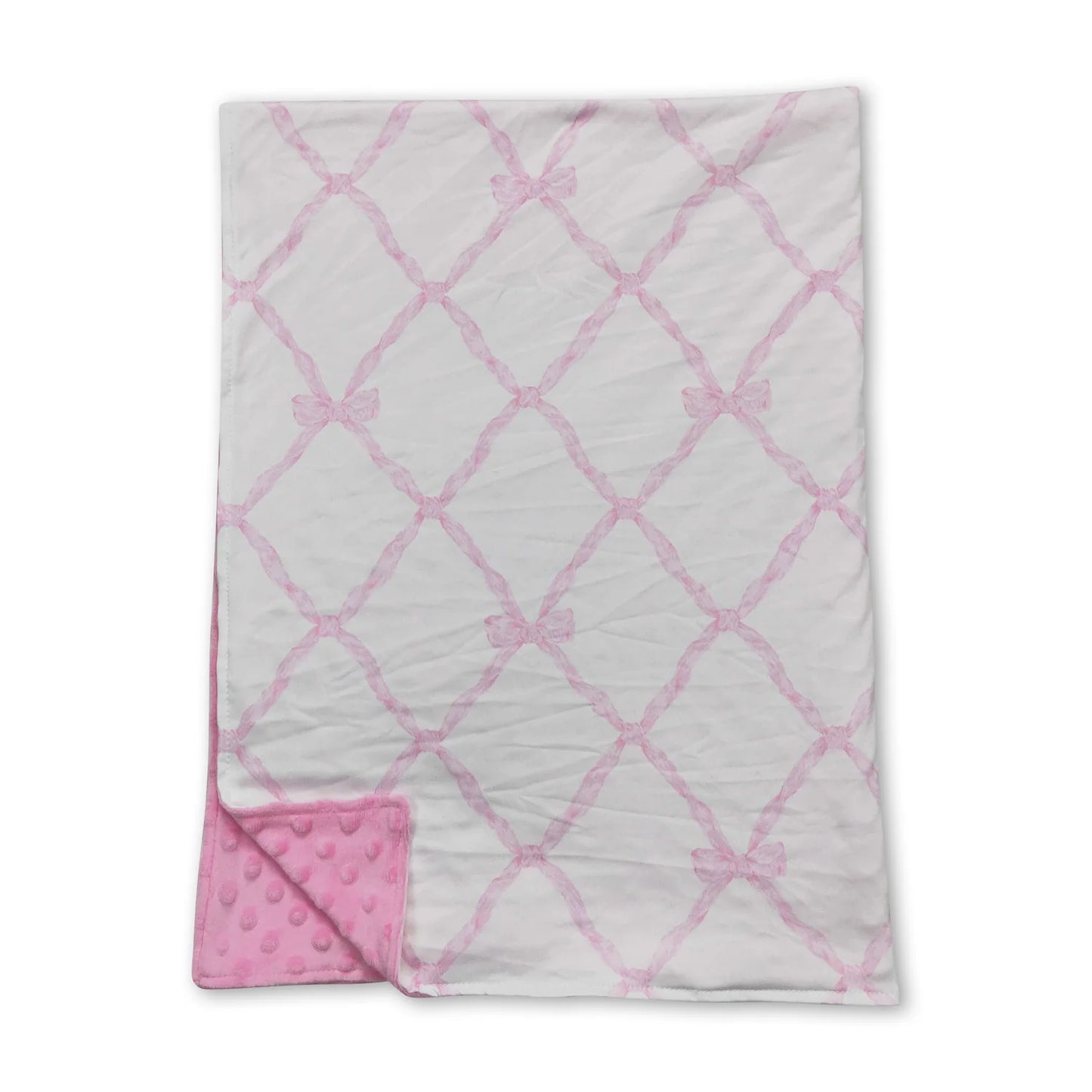 RTS NO MOQ Sibling milk silk Baby Girls Cute Colorful Bow Print Blankets