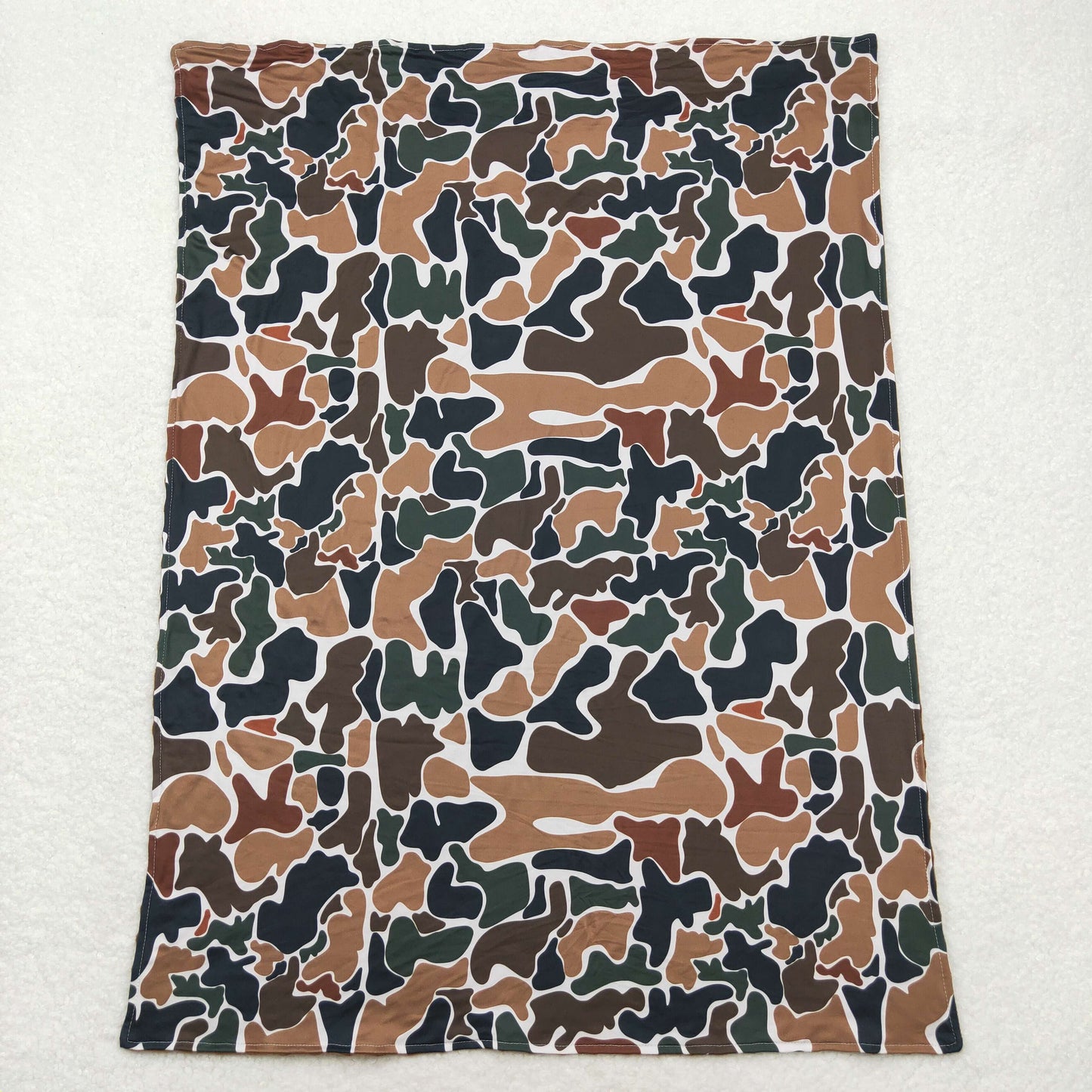 RTS NO MOQ(In Stock ) Brown green camouflage beige baby blanket