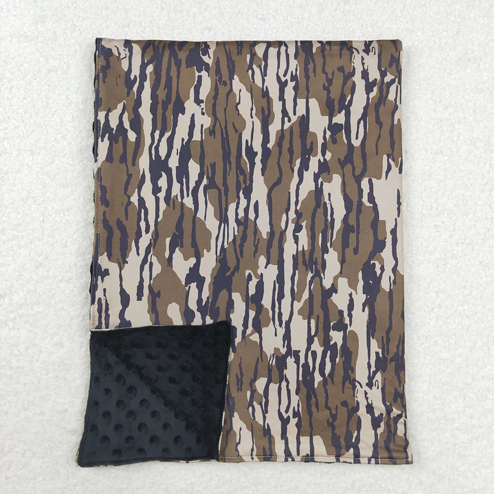 Best Sell RTS Dark Green Baby Toddler Bottomland Camo Minky Blankets Soft Plush Blanket for Children Cozy Cuddly Faux Fur Throw Blanket